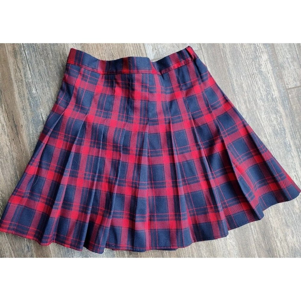 Teen's Red & Blue Pleated Plaid Skirt Size 2XL School Uniform Prep NWT Bibi Duo